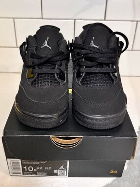 Jordan 8 Retro Kids' Black Sneakers with Silver Jumpman